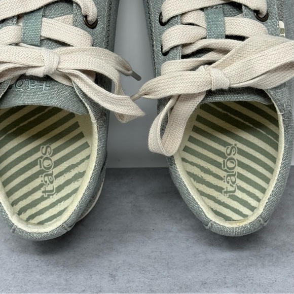 Taos Footwear Star Sneakers Ortho Sole Light Sage Green Wash Size 7 - Picture 9 of 11